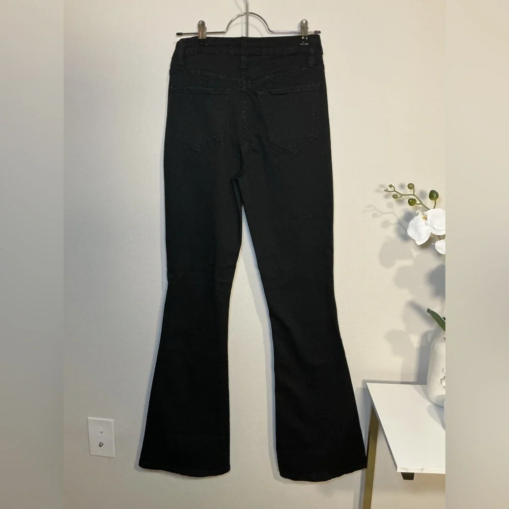 YMI Black Flare Jeans with Button Front - Picture 3 of 7